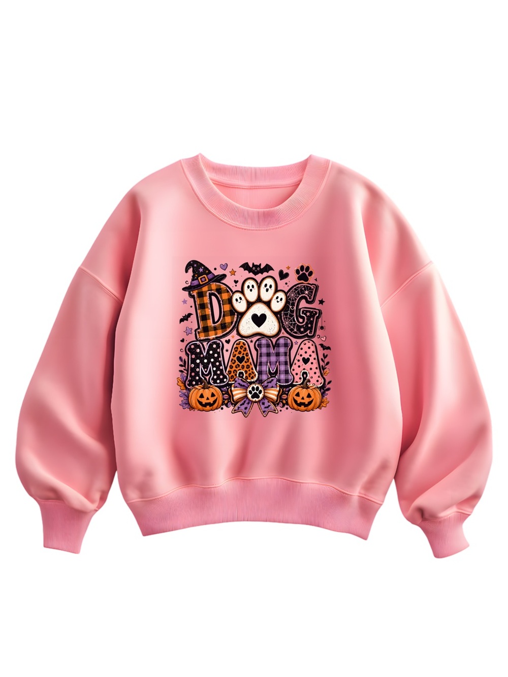 Gildan Pink 'Dog Mama' Halloween Graphic Crewneck